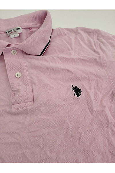 U.S.POLO ASSN. Růžové bavlněné pánské polo tričko s límečkem a krátkým rukávem Velikost US M | U.S.POLO ASSN. | obrázek 4