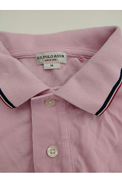 U.S.POLO ASSN. Růžové bavlněné pánské polo tričko s límečkem a krátkým rukávem Velikost US M | U.S.POLO ASSN. | obrázek 9