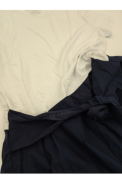 Donna Karan Bavlněné midi šaty asymetrické modré Vel. US S | Donna Karan | obrázek 4