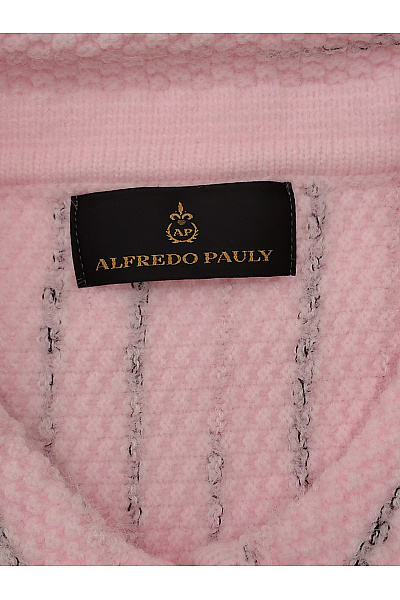 Alfredo Pauly Růžový propínací pletený svetřík s límečkem a knoflíky Velikost FR 44 | Alfredo Pauly | obrázek 6