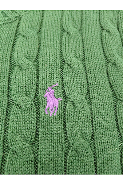 Ralph Lauren Zelený pánský pletený pulovr s copánkovým vzorem Vel. XS | Ralph Lauren | obrázek 3