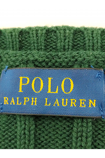 Ralph Lauren Zelený pánský pletený pulovr s copánkovým vzorem Vel. XS | Ralph Lauren | obrázek 6