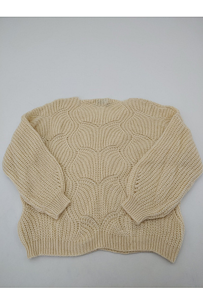 Tif Tiffy Béžový pletený oversized pulovr s balonovými rukávy Velikost S/M | Tif Tiffy | obrázek 3