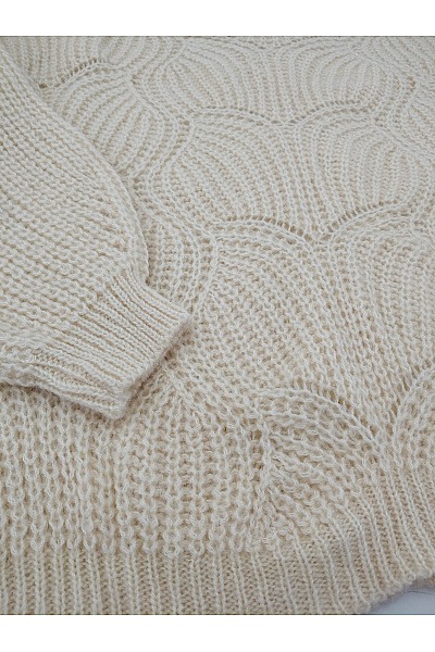 Tif Tiffy Béžový pletený oversized pulovr s balonovými rukávy Velikost S/M | Tif Tiffy | obrázek 4
