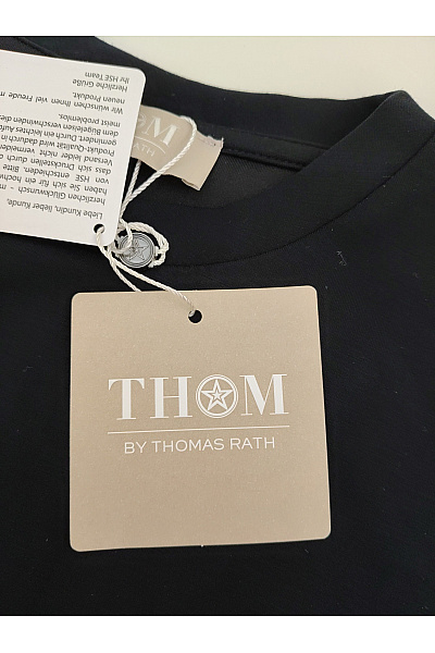 THOM By Thomas Rath Černé basic tričko s krátkým rukávem a prodlouženým zadním dílem Velikost DE 34 | THOM By Thomas Rath | obrázek 6