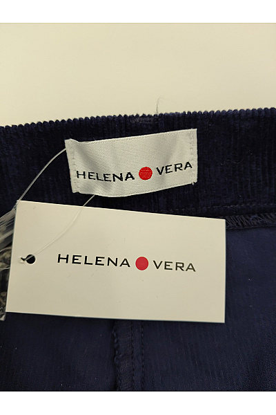 HELENA VERA Modré bavlněné manšestrové kalhoty s vysokým pasem Velikost DE 40 | HELENA VERA | obrázek 5