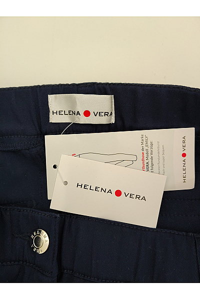 HELENA VERA Dámské bavlněné modré elegantní kalhoty s puky a rozparkem Velikost DE 22 | HELENA VERA | obrázek 7