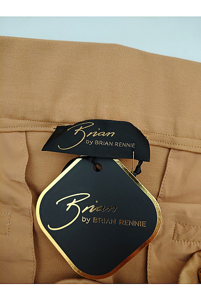 Brian Rennie Hnědé široké kalhoty s vysokým pasem a řetízkem Velikost DE 46 | Brian Rennie | obrázek 7