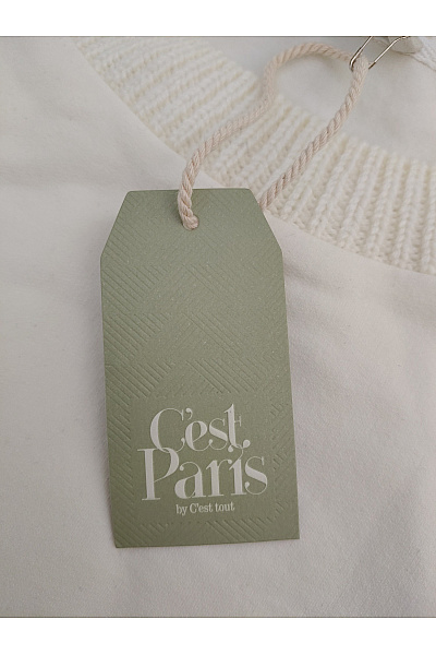 C'est tout Bílý pletený pulovr s copánkovým vzorem Vel. DE 42 | C'est tout | obrázek 7