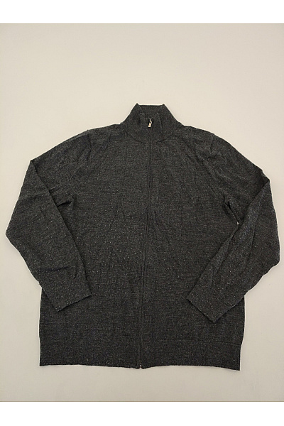 LAWRENCE GREY Pánský šedý vlněný merino svetr na zip se stojáčkem Velikost US M | LAWRENCE GREY | obrázek 2