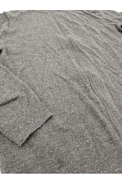 LAWRENCE GREY Pánský šedý vlněný merino svetr na zip se stojáčkem Velikost US M | LAWRENCE GREY | obrázek 3