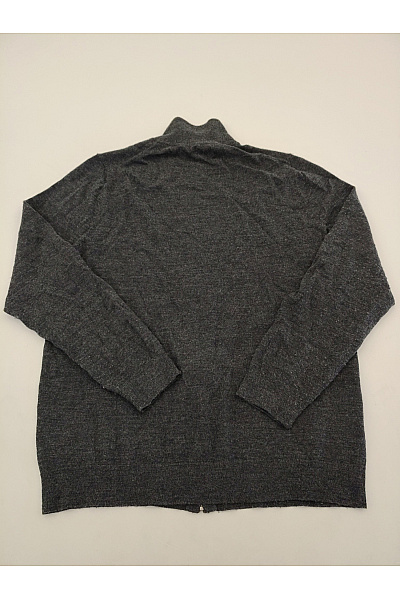 LAWRENCE GREY Pánský šedý vlněný merino svetr na zip se stojáčkem Velikost US M | LAWRENCE GREY | obrázek 5