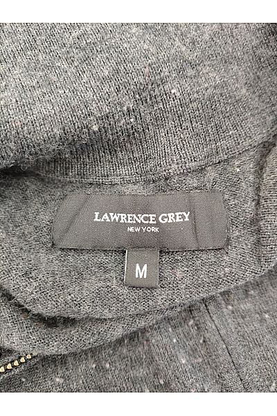LAWRENCE GREY Pánský šedý vlněný merino svetr na zip se stojáčkem Velikost US M | LAWRENCE GREY | obrázek 6