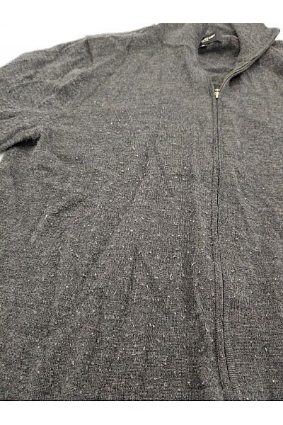 LAWRENCE GREY Pánský šedý vlněný merino svetr na zip se stojáčkem Velikost US M | LAWRENCE GREY | obrázek 9
