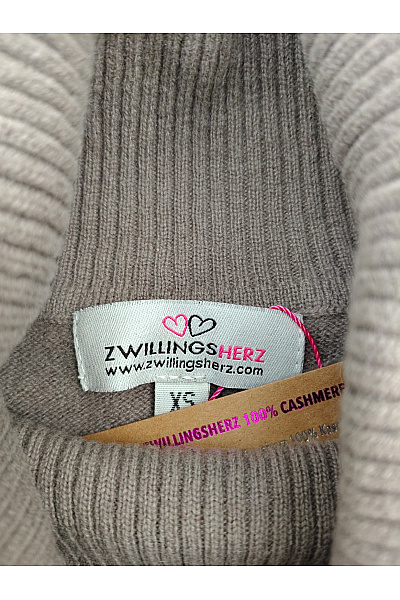 Zwillingsherz Dámský hnědý kašmírový rolák basic Vel. XS | Zwillingsherz | obrázek 3