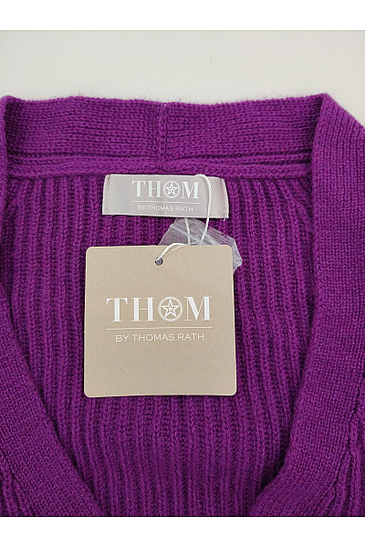 THOM By Thomas Rath Fialový pletený kardigan do véčka na knoflíky Vel. DE 44 | THOM By Thomas Rath | obrázek 5