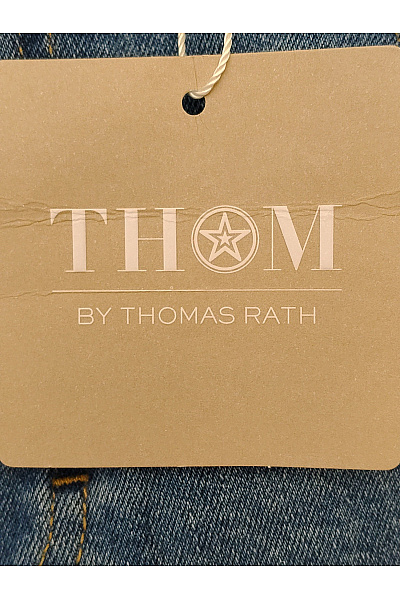 THOM By Thomas Rath Dámské modré bavlněné džíny s vysokým pasem široké Velikost DE 42 | THOM By Thomas Rath | obrázek 3