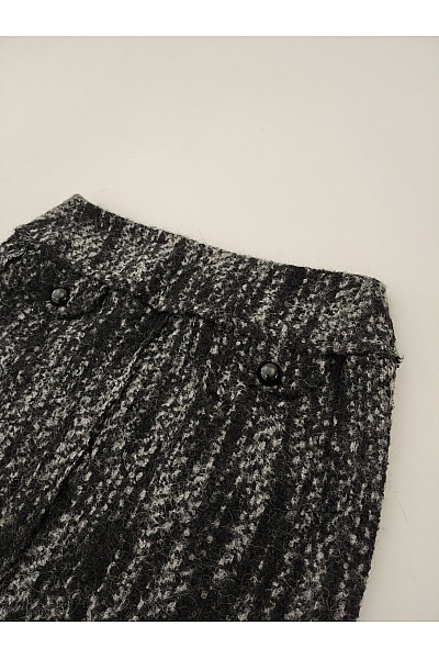 GARDEUR Černobílá vlněná mini sukně s knoflíky Velikost DE 42 | GARDEUR | obrázek 3