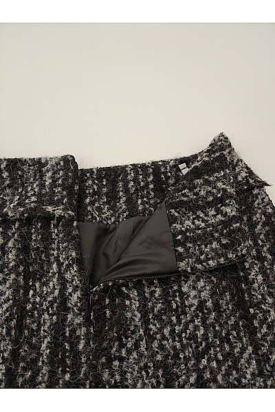 GARDEUR Černobílá vlněná mini sukně s knoflíky Velikost DE 42 | GARDEUR | obrázek 5