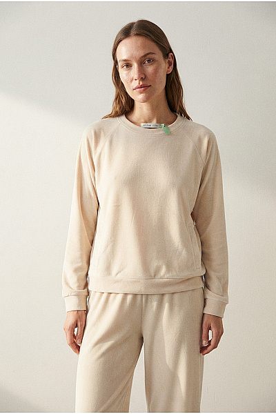 HELENA VERA Béžový Dámský Domácí Komplet Oversized Volný Velikost DE 48
