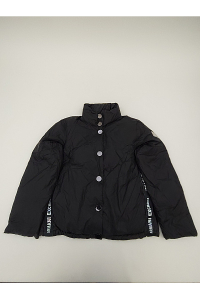 ARMANI Černá Krátká Prošívaná Puffer Bunda Velikost M