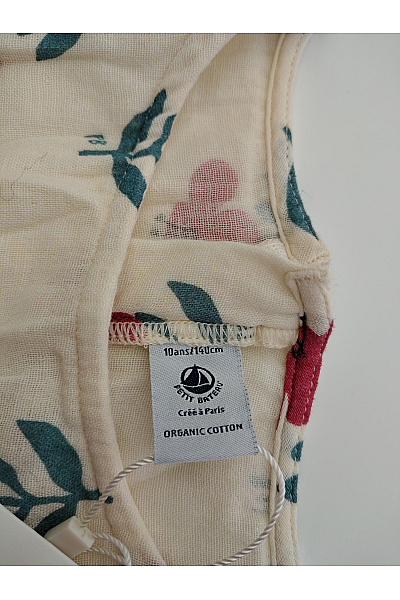 Petit-Bateau Béžové bavlněné dívčí šaty s květinovým vzorem Velikost EU 140cm | Petit-Bateau | obrázek 5