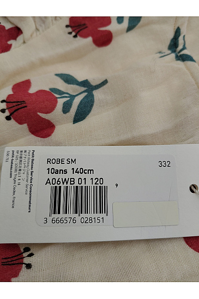 Petit-Bateau Béžové bavlněné dívčí šaty s květinovým vzorem Velikost EU 140cm | Petit-Bateau | obrázek 6