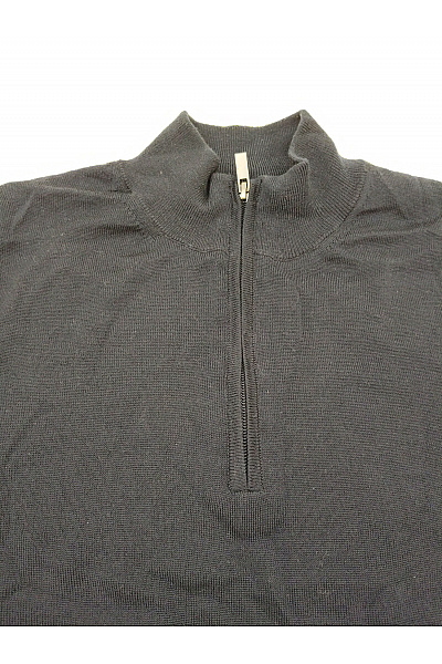 LAWRENCE GREY Pánský černý vlněný pulovr merino se stojáčkem na zip Velikost XL | LAWRENCE GREY | obrázek 2