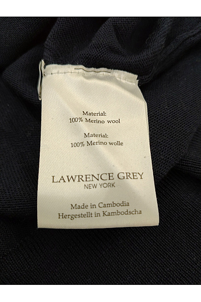 LAWRENCE GREY Pánský černý vlněný pulovr merino se stojáčkem na zip Velikost XL | LAWRENCE GREY | obrázek 4