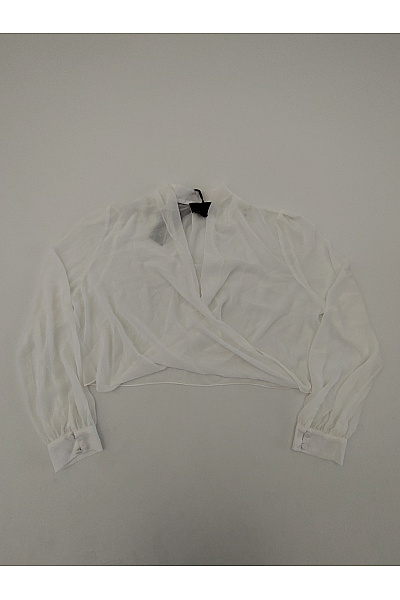 Phase Eight Bílá Zavinovací Crop Halenka S Dlouhým Rukávem Vel. UK 18