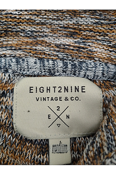 Eight2Nine Pánský hnědý pletený pulovr s kapucí a knoflíky Vel. L | Eight2Nine | obrázek 4