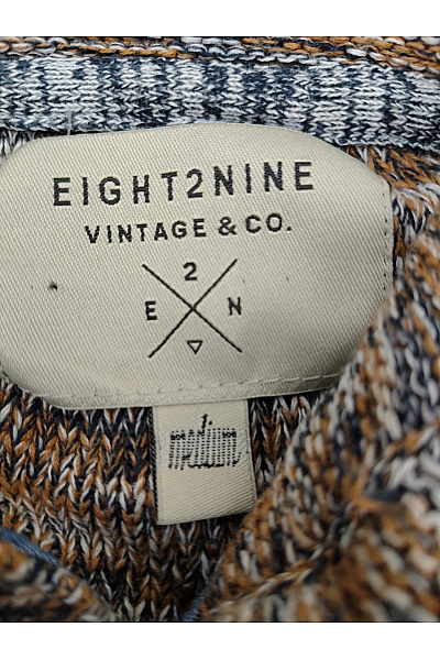 Eight2Nine Pánský hnědý pletený pulovr s kapucí a knoflíky Vel. L | Eight2Nine | obrázek 5