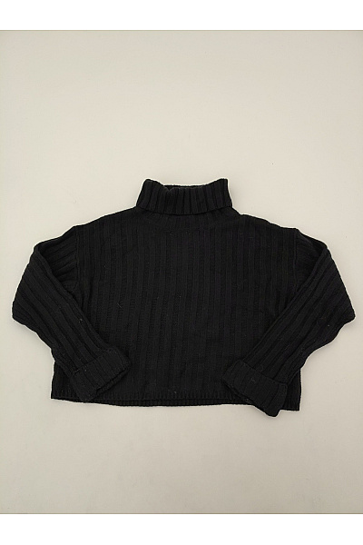 Mint & mia Černý žebrovaný crop rolák Vel. L | mint & mia | obrázek 2