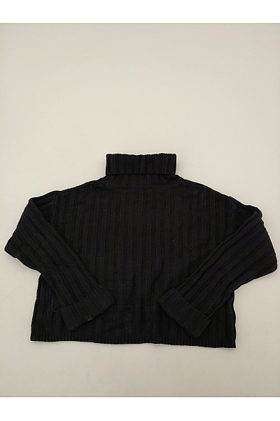 Mint & mia Černý žebrovaný crop rolák Vel. L | mint & mia | obrázek 3