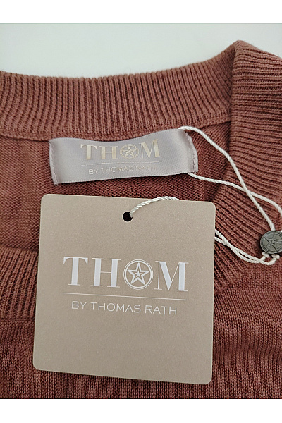 THOM By Thomas Rath Dámský kašmírový pulovr růžový pletený basic Velikost DE 44 | THOM By Thomas Rath | obrázek 6