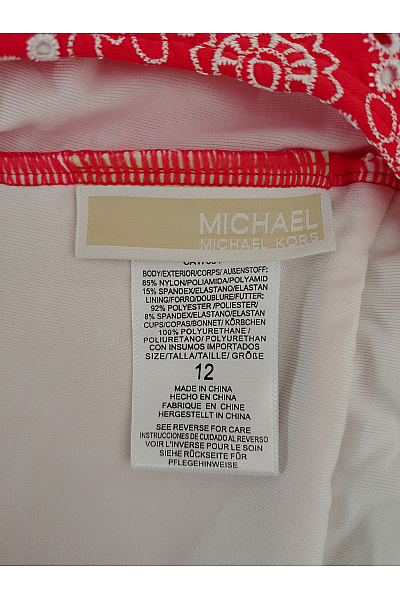 MICHAEL KORS Červené jednodílné plavky bez ramínek s květinovým vzorem Velikost US 12 | MICHAEL KORS | obrázek 8