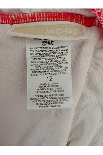 MICHAEL KORS Červené jednodílné plavky bez ramínek s květinovým vzorem Velikost US 12 | MICHAEL KORS | obrázek 9