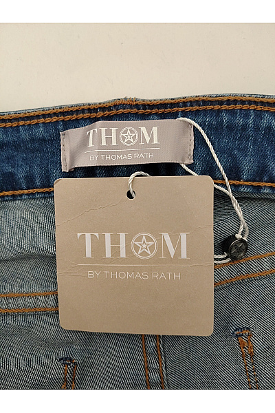 THOM By Thomas Rath Dámské modré džíny s vysokým pasem zvonové Velikost DE 44 | THOM By Thomas Rath | obrázek 5