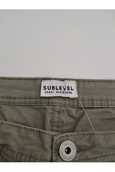 Sublevel Dámské khaki bavlněné bermudy s kapsami Vel. M | Sublevel | obrázek 3