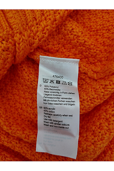 curvy me Oranžové dámské pletené tričko s krátkým rukávem oversize Velikost DE 42 | curvy me | obrázek 4