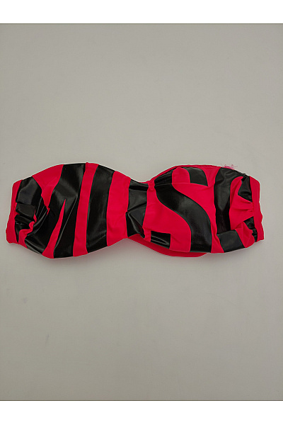 MOSCHINO Dámský Pruhovaný Vrchní Díl Plavek Bez Ramínek Velikost 4