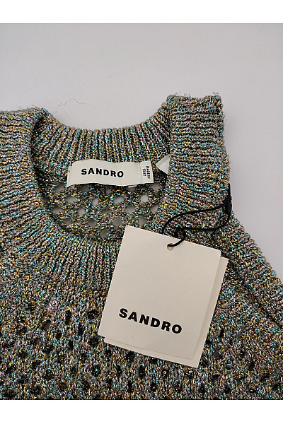 sandro Barevný síťovaný crop top bez rukávů Vel. 1 | sandro | obrázek 3