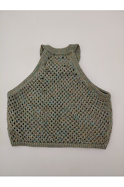 sandro Barevný síťovaný crop top bez rukávů Vel. 1 | sandro | obrázek 6