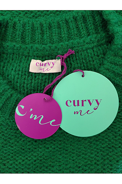 curvy me Zelený dámský oversized pletený pulovr Vel. DE 50 | curvy me | obrázek 5