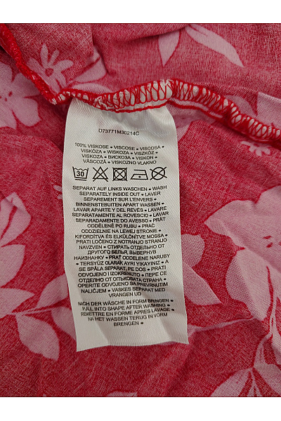 Červené květované letní šaty s dlouhým rukávem Velikost S | Unimoda | obrázek 5