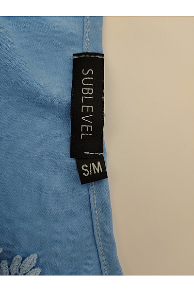 Sublevel Modré letní šaty s krátkým rukávem krajkové volné Vel. S/M | Sublevel | obrázek 6