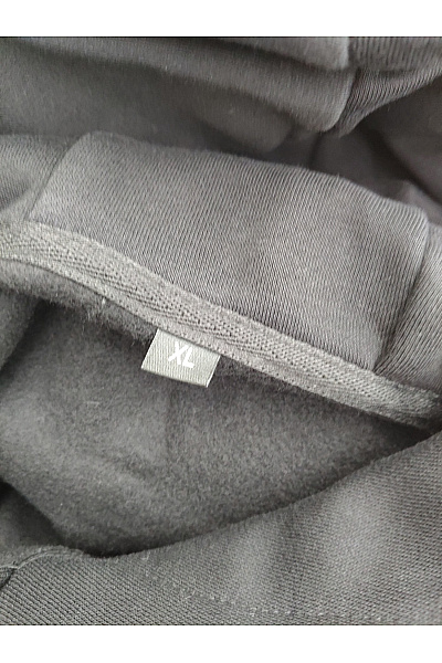Pánská černá oversized bavlněná mikina s kapucí přes hlavu | Unimoda | obrázek 6
