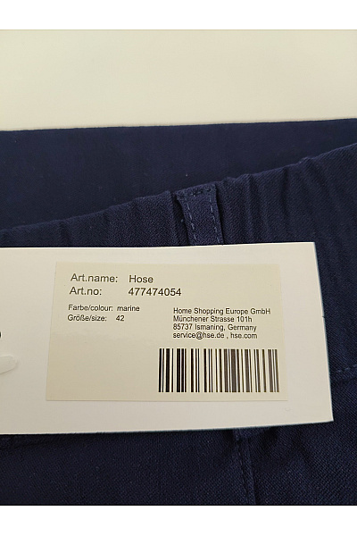 HELENA VERA Modré elegantní společenské kalhoty s puky Vel. DE 42 | HELENA VERA | obrázek 6