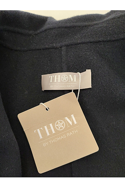 THOM By Thomas Rath Černý vlněný krátký kabát elegantní Velikost DE 44 | THOM By Thomas Rath | obrázek 5