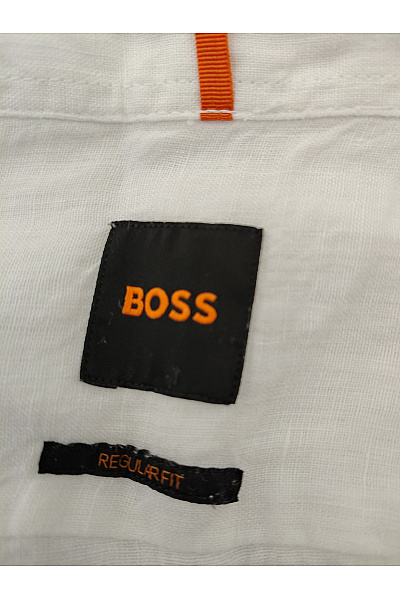 Hugo Boss Bílá lněná košile s krátkým rukávem regular fit Velikost L | Hugo Boss | obrázek 5